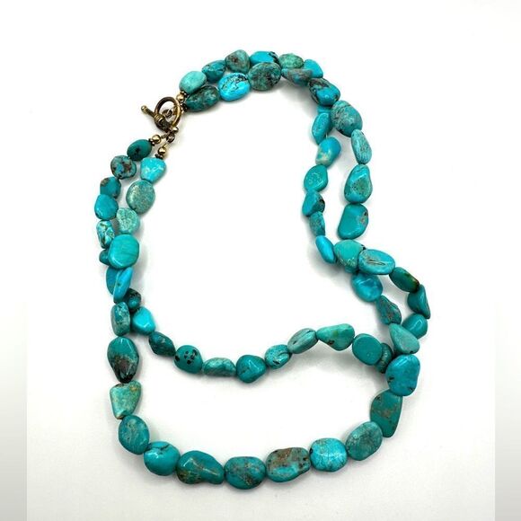 16” double stranded dyed howlite stone necklace with 925 toggle clasp! - Picture 1 of 14